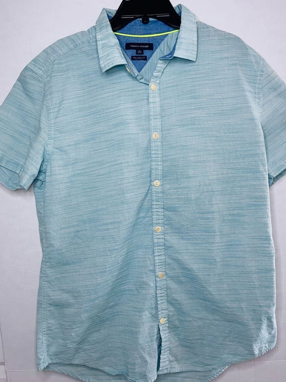 Tommy Hilfiger Seafoam Blue Short-Sleeve Button-Down Shirt